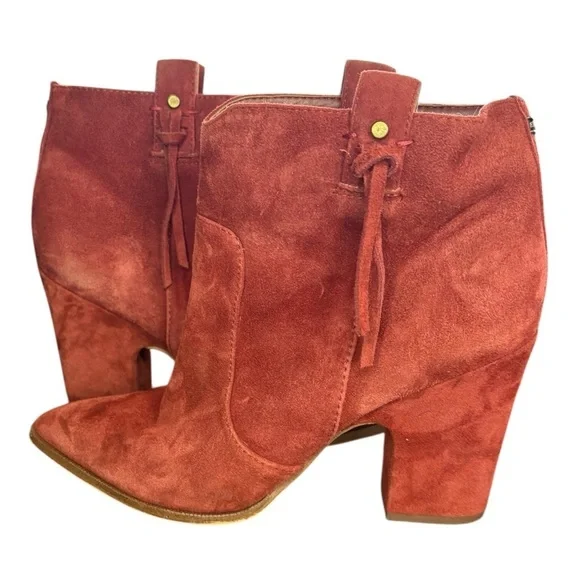 Sam Edelman Niomi Suede Western boho 
Booties In Red Paprika Size 7 preloved - Picture 4 of 10
